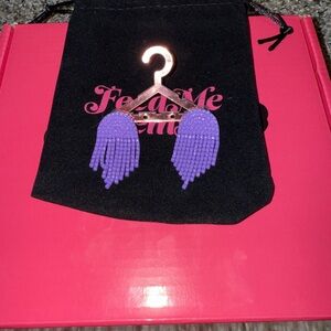 Feed me gems purple earrings